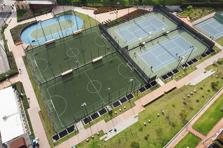 Panorámica de las instalaciones deportivas de Colsubsidio en Bogotá.