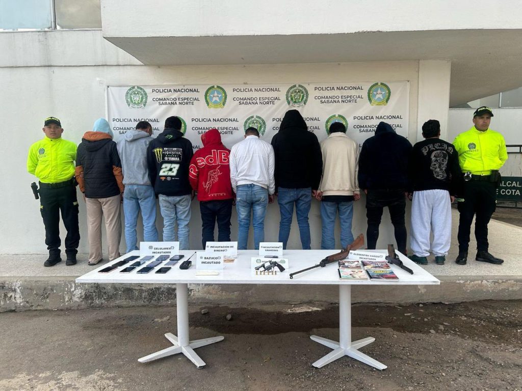 Delincuentes de capturados en Zipaquirá están en la estación de Policía.