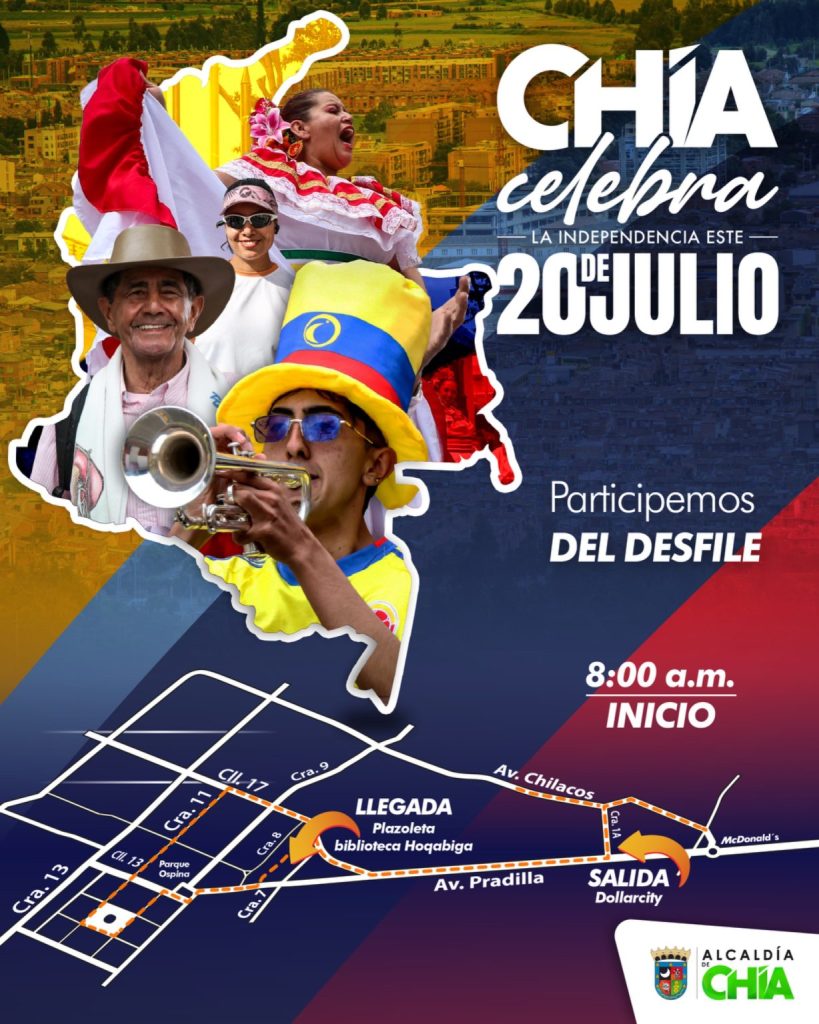 Imagen del mapa de Colombia con rostros de Cundinamarqueses