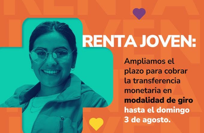 Es un una imagen e una joven y una frase que dice Renta Joven