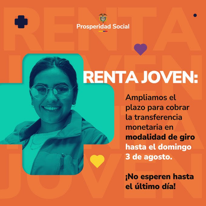 Es un una imagen e una joven y una frase que dice Renta Joven