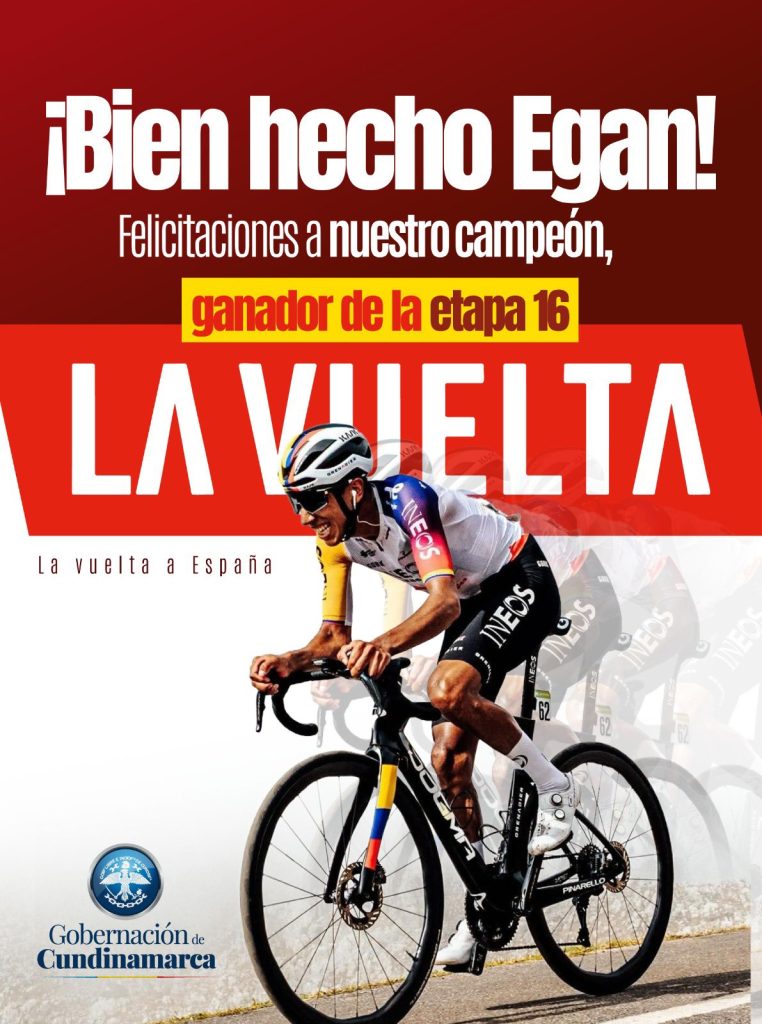 Imagen de Egan Bernal dando la vuelta a España.