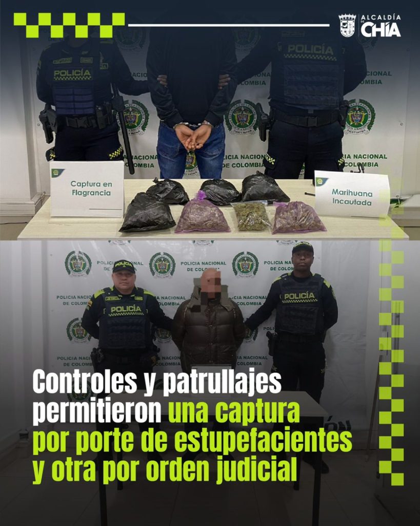 Captura de delincuentes en Chía