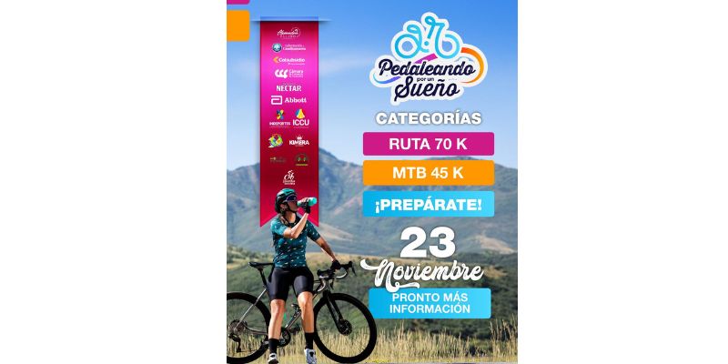 Pedaleando por un sueño. Es el nombre de la campaña que publican en el Poster con una mujer junto a una cicla.