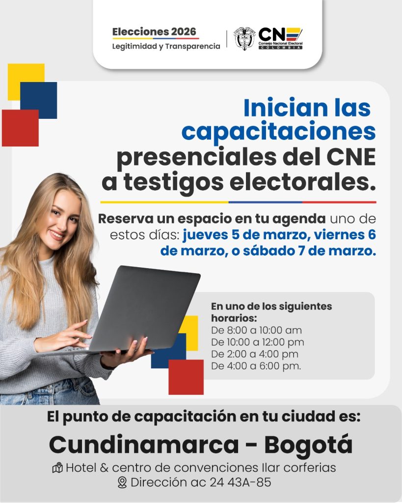 Invitación de la Comisión Nacional Electoral para capacitación a jurados en Cundinamarca