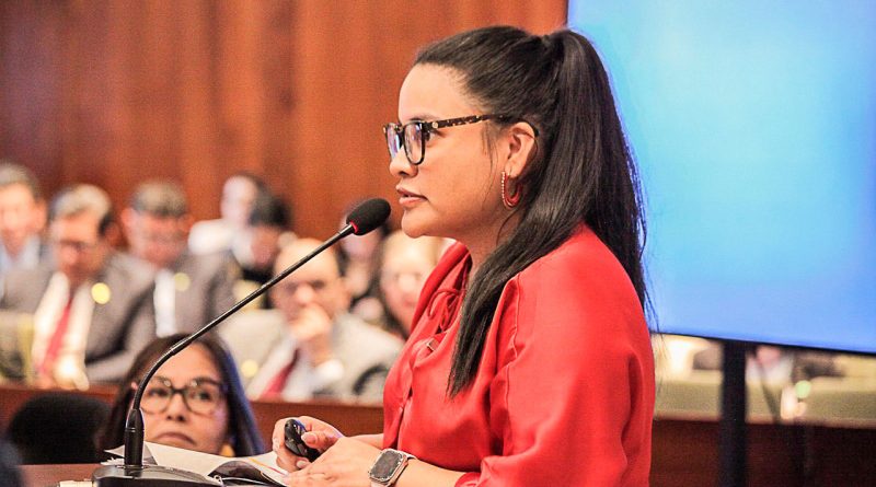 Directora del DNP hablando en la Fiscalía.