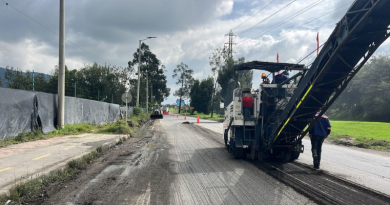 Vía en construcción de Chía y Cota