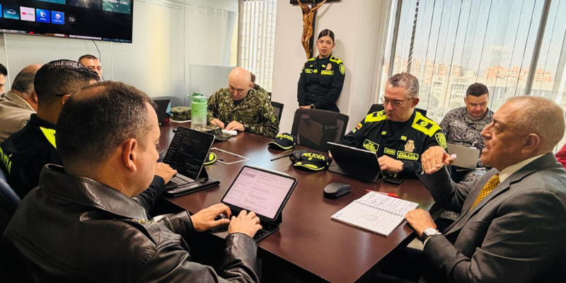Mesa de trabajo de seguridad en la Gobernación de Cundinamarca