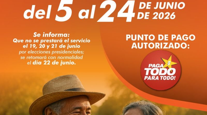 Poster de fecha de pago de subsidio al adulto mayor