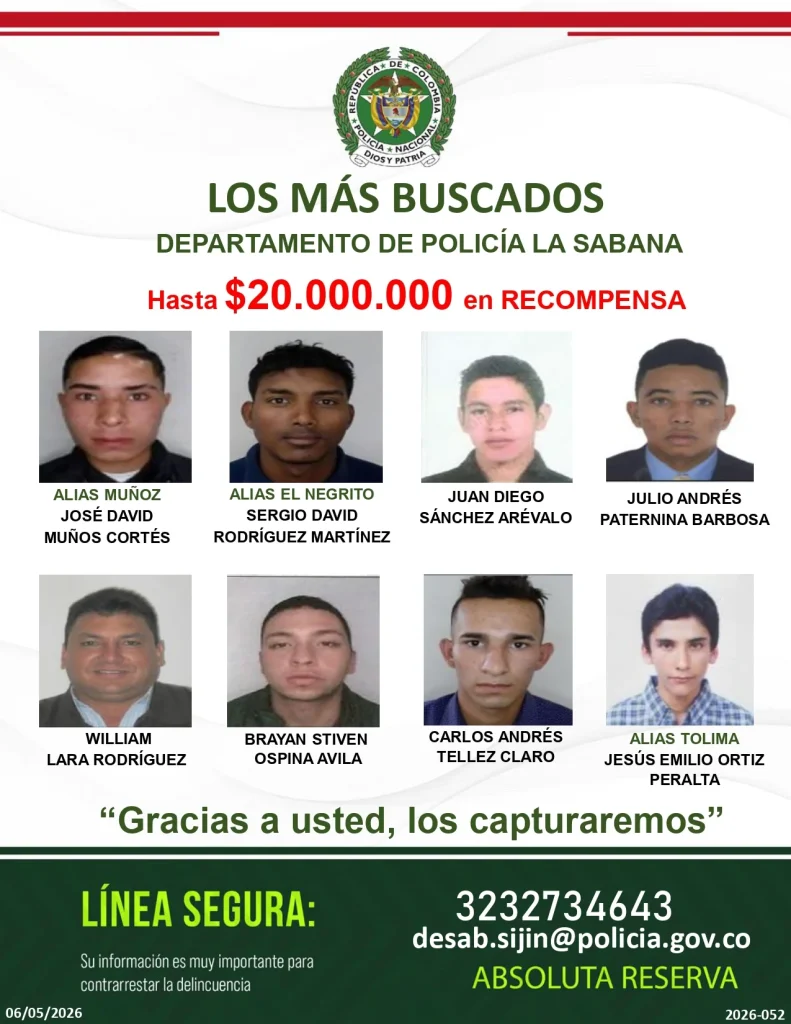 Bolante de los más buscados en Cundinamarca