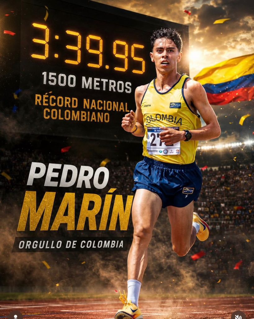Pedro Alejandro Marín rompe el récord nacional de los 1.500 metros