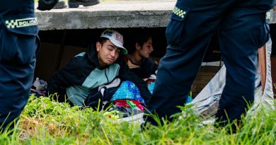 personas debajo del puente
